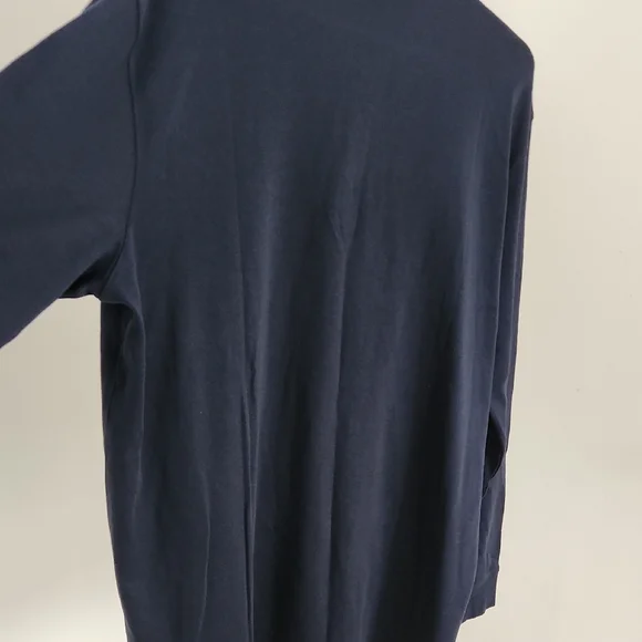 LAND'S END Navy Polo Long Sleeve Shirt - Picture 7 of 7